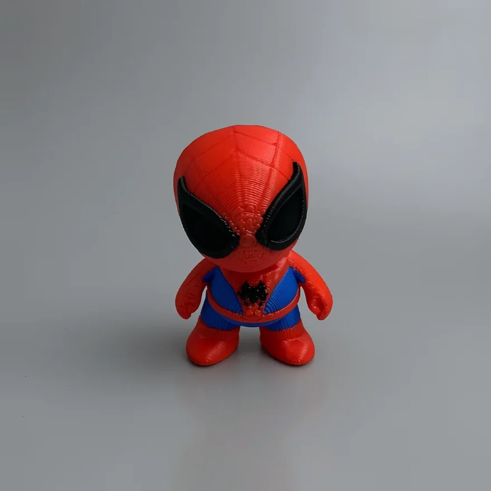 Spiderman: red and blue chibi Spider-Man collectible figurine, disproportionately large round head