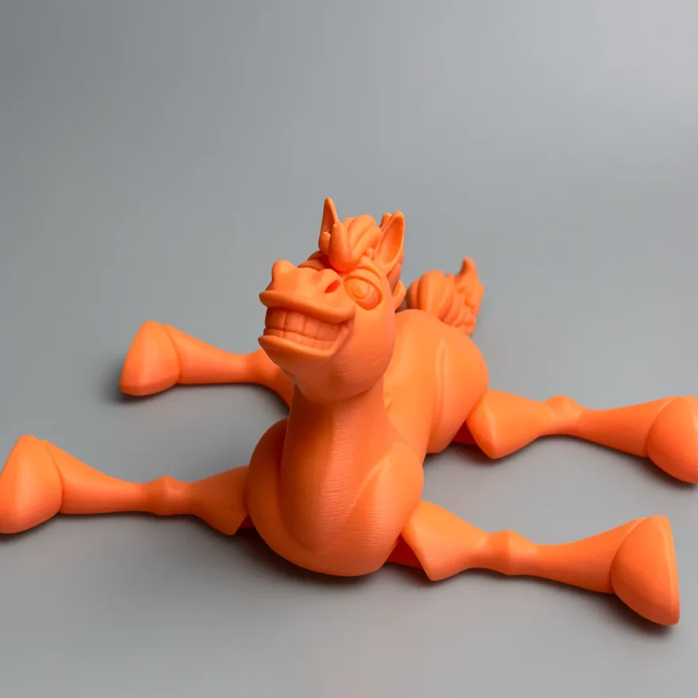 Horse: orange horse figurine, swept-back stylized mane