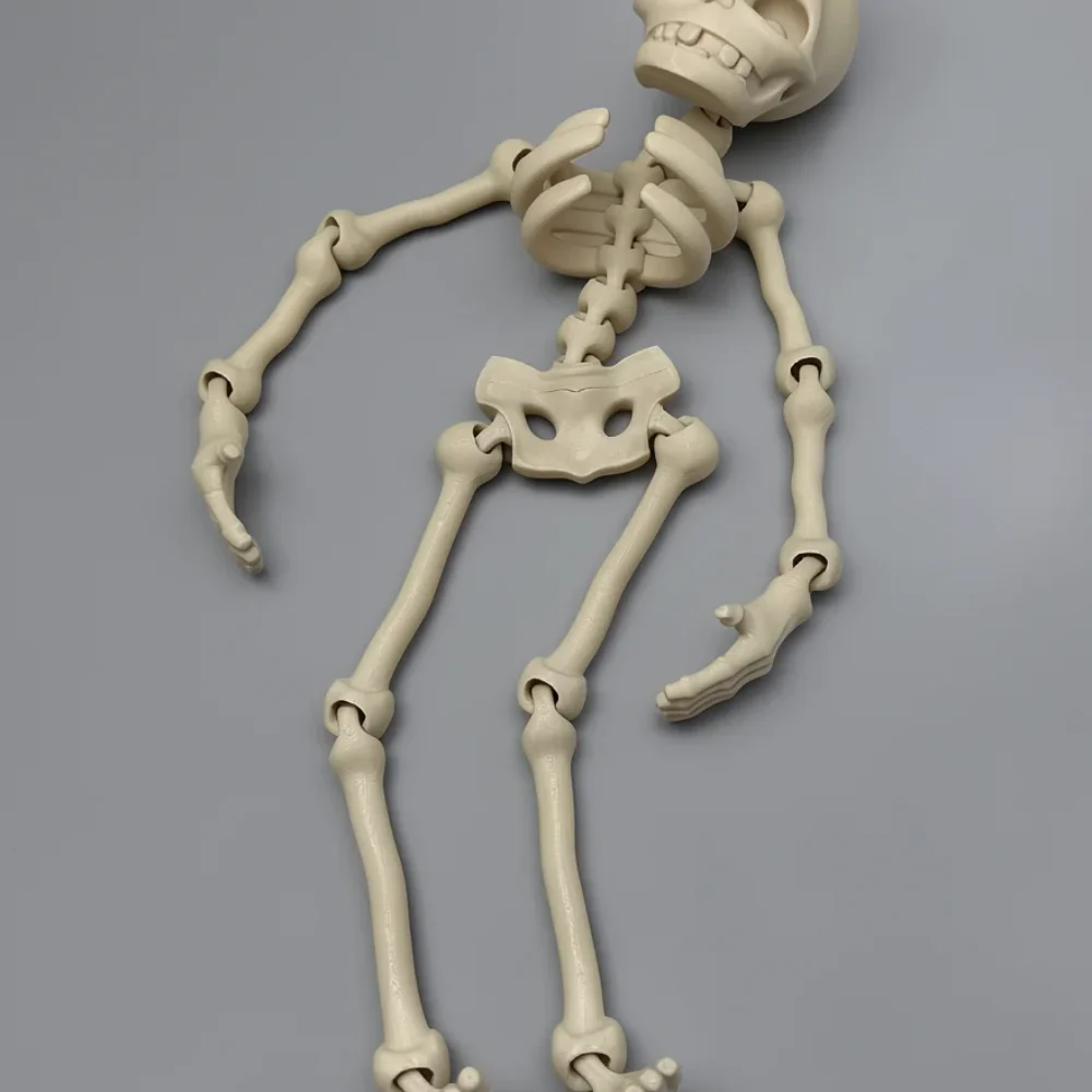 Cute Skeleton XL: cream articulated skeleton figure